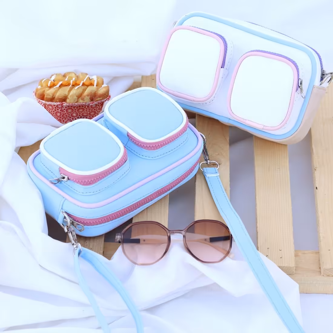 کیف دوشی دخترانه سه زیپ