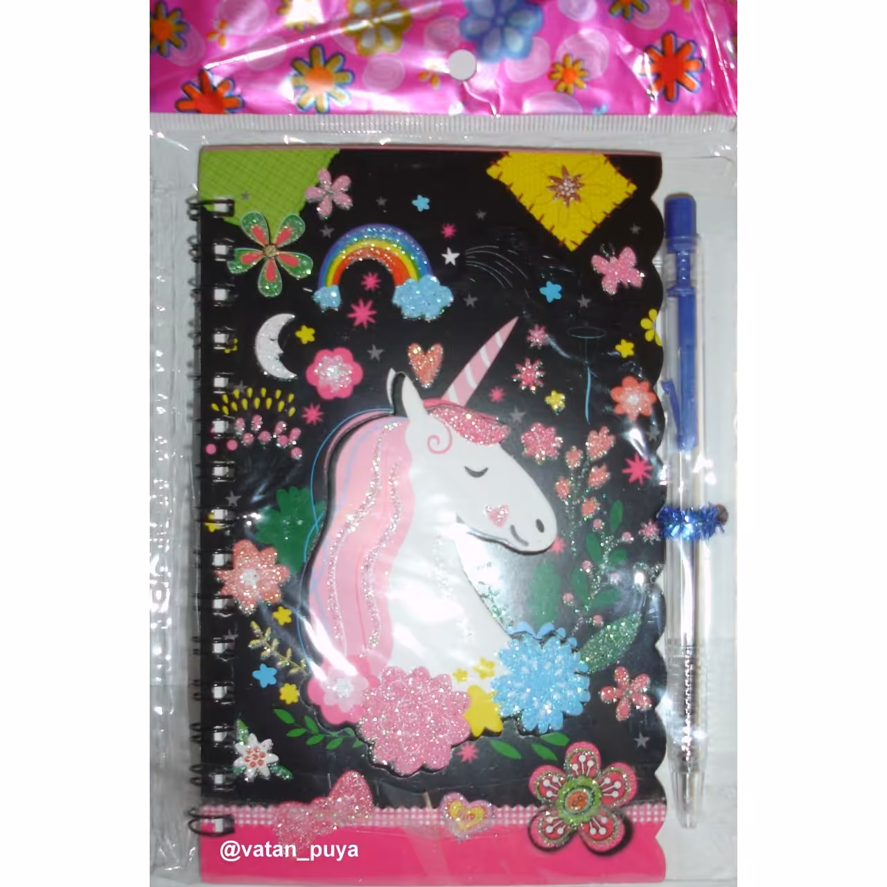 دفترچه یاداشت فانتزی عکس برجسته به همراه خودکار