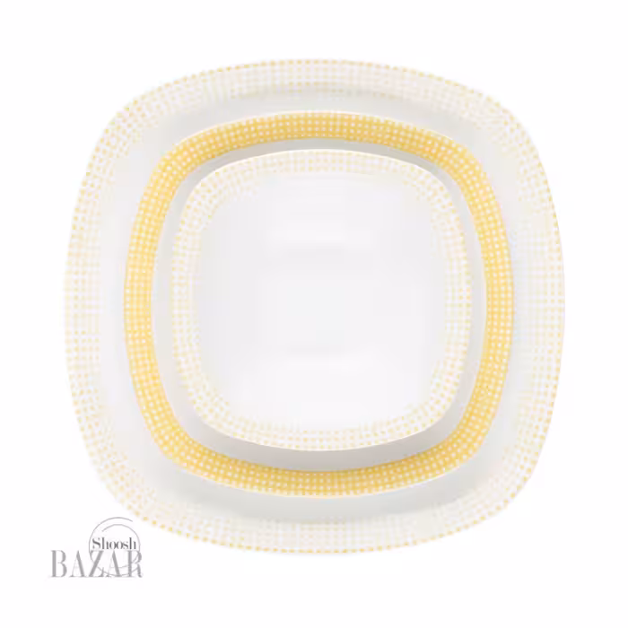 سرویس 27 پارچه چینی زرین طرح مون بلان زرد 6 نفره