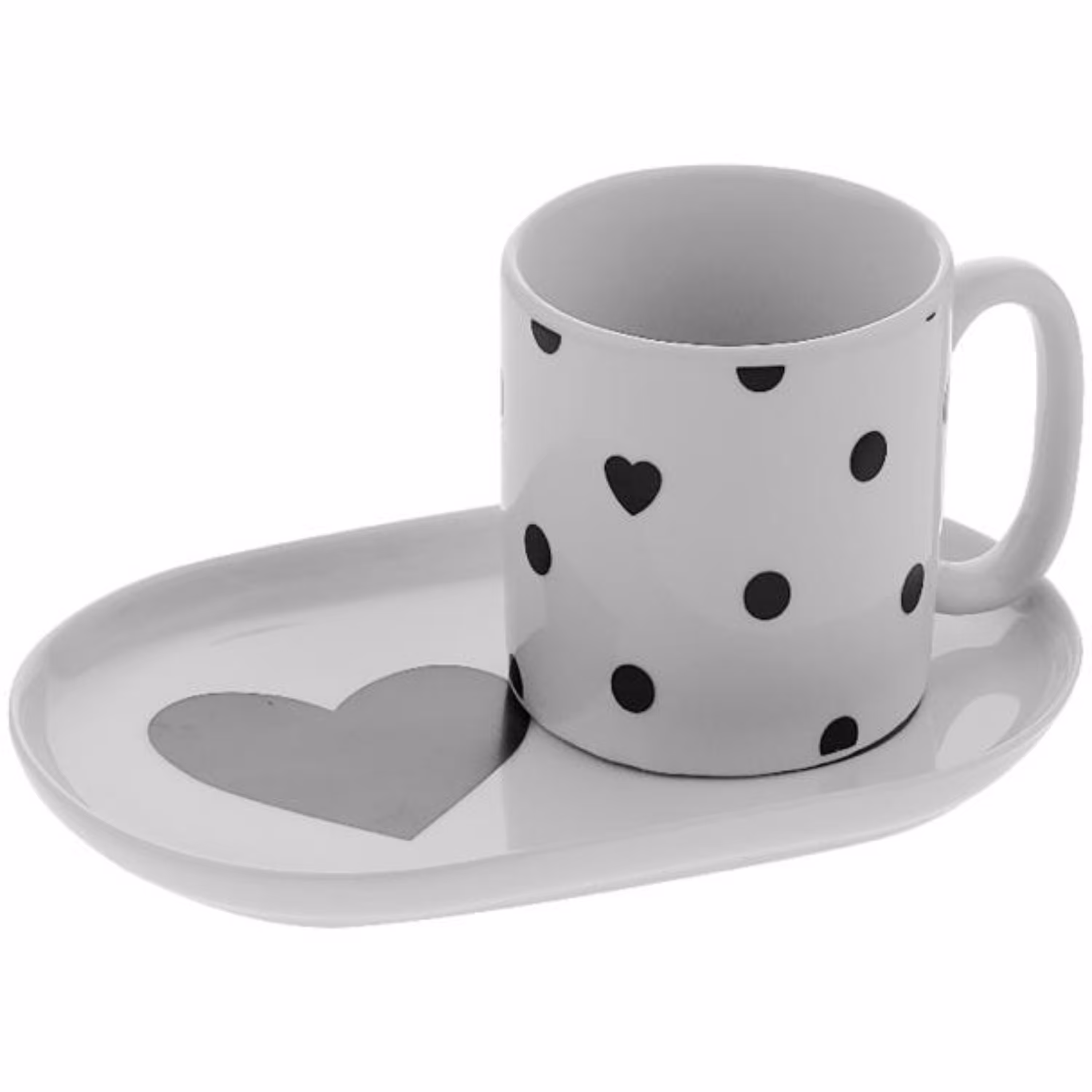 یک عدد ماگ به همراه زیر لیوانی مدل قلبی