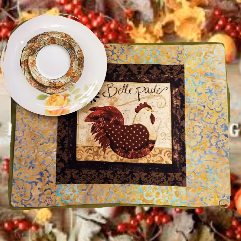 زیر بشقابی طرح خروس