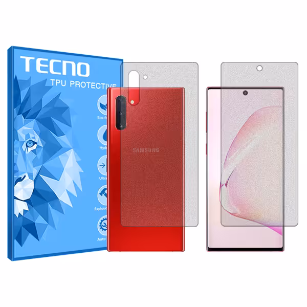 گلس صفحه نمایش و پشت گوشی سامسونگ Galaxy Note10 مدل مات برند تکنو کد SS