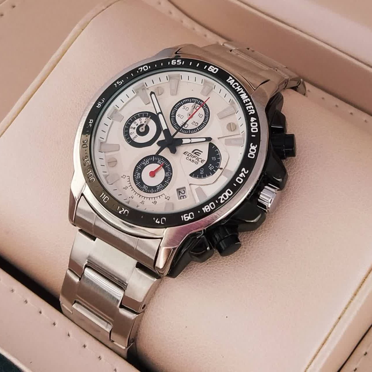 ساعت مردانه کاسیو همه موتورها فعال بند استیل Casio