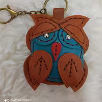 جاسوییچی جغد چرم طبیعی