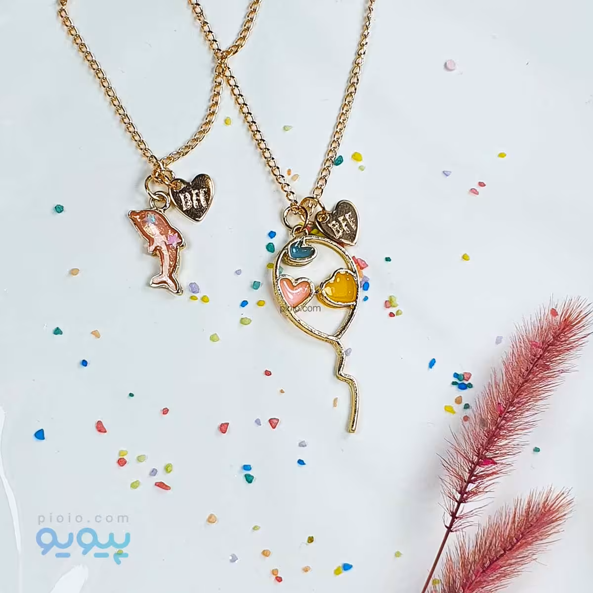 نیم ست گردنبند و دستبند طرح بادکنک و دلفین