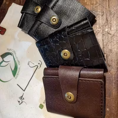 کیف پول و جاکارتی چرم طبیعی روگا چرم