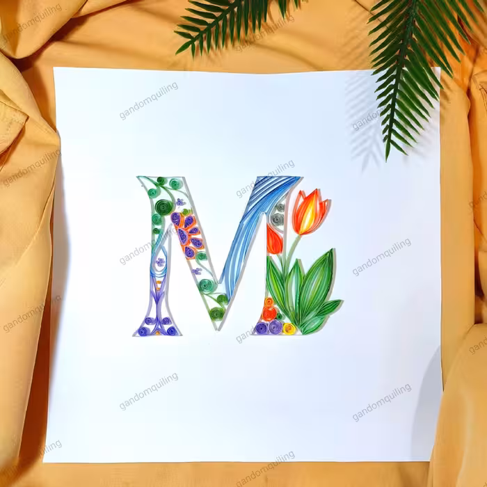 تابلوی ملیله کاغذی (مونوگرام حرف M )