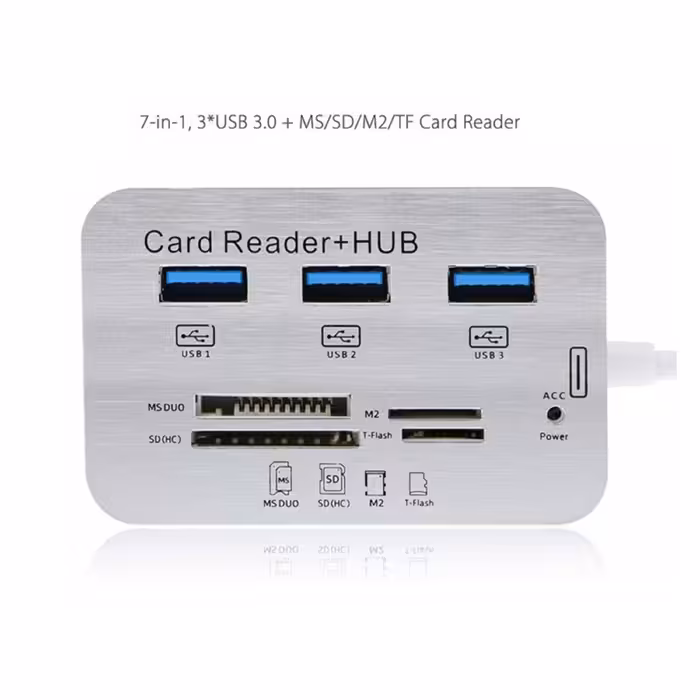 هاب 3 پورت و رم ریدر کایزر مدل کامبو  USB3.1