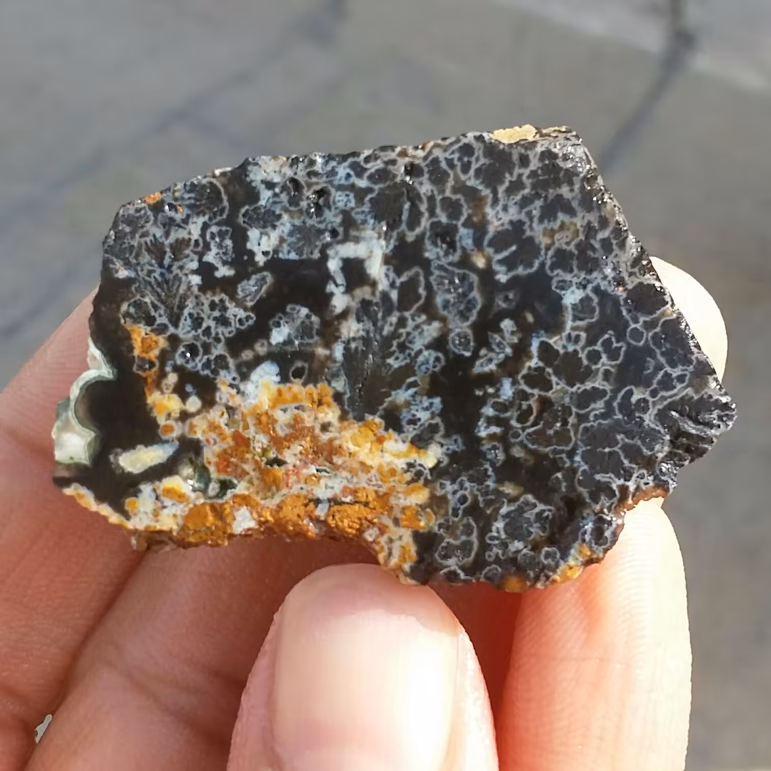 اسلایس سنگ راف عقیق شجر مشکی بسیار زیبا و خاص 100 در 100 طبیعی  شاهکار خلقت
کد 12095