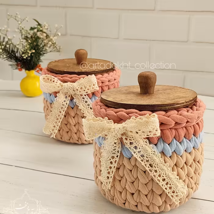 سبد تریکو با درب تمام چوب تک عددی