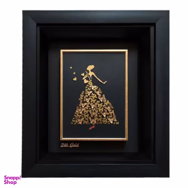 تابلو طلاکوب زرکات طرح عروس پروانه مدل F120