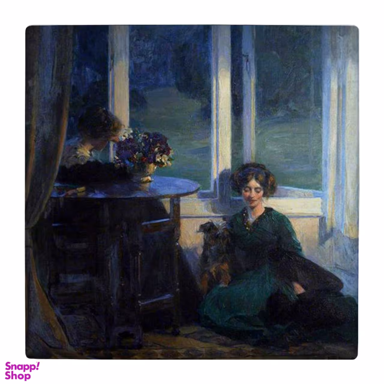 زیر لیوانی طرح نقاشی دو بانو کد 4824263_3718