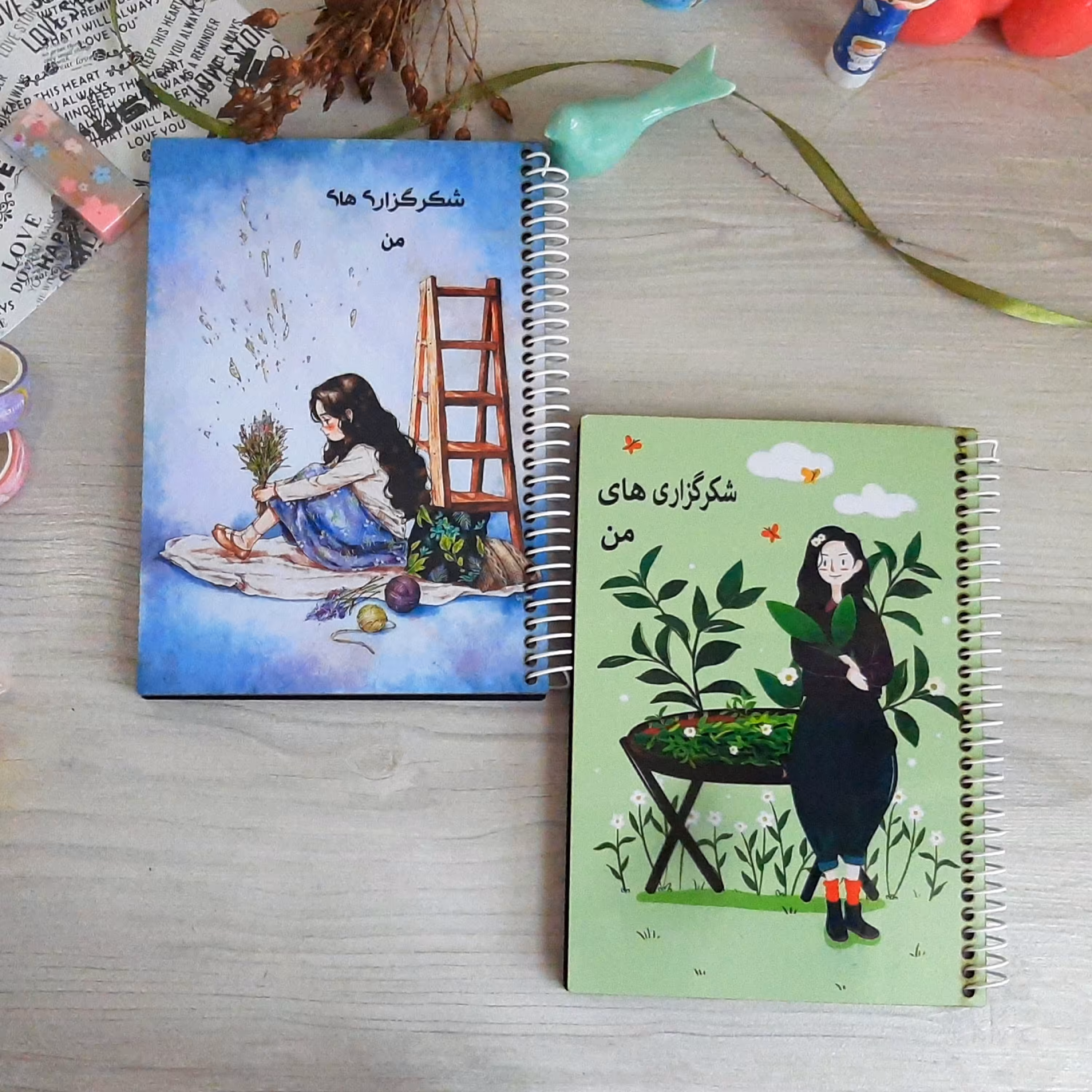 دفتر شکر گزاری روزانه  جلد چوبی با کیفیت عالی با طرحهای زیبا