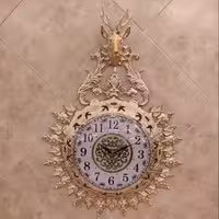 ساعت دیواری برنزی مدل گوزن یاسی صفحه 30 فورتیک استاتیک کرم طلا کد 952