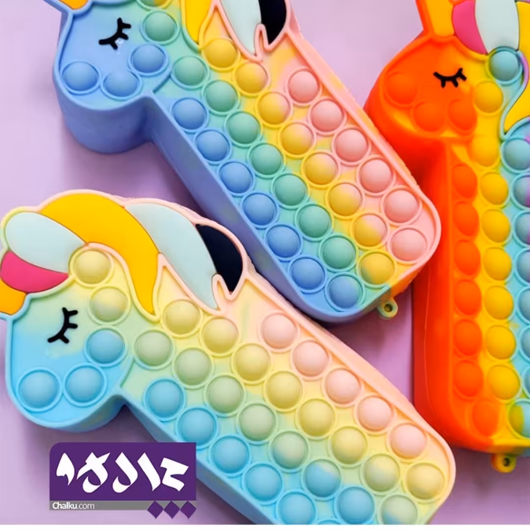 جامدادی یونیکورن سیلیکونی پاپیت تک زیپ