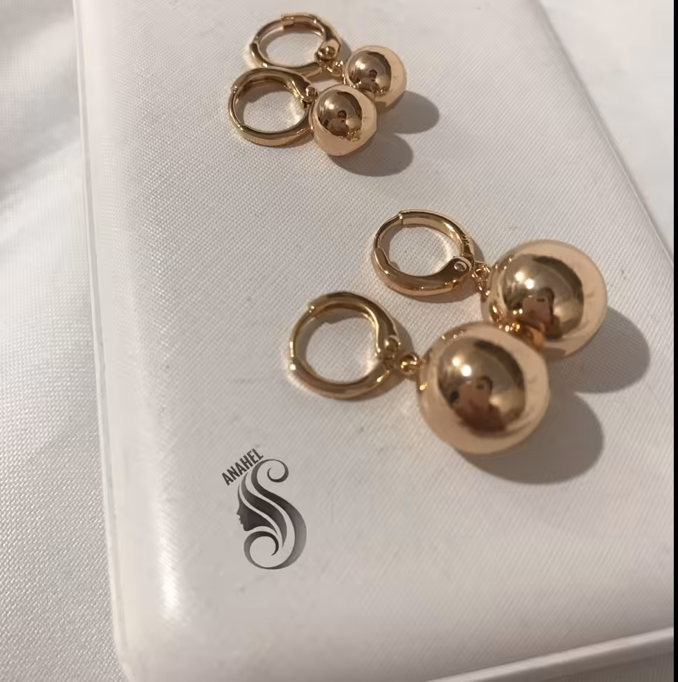 گوشواره ژوپینگ حلقه ای آویز گوی بزرگ