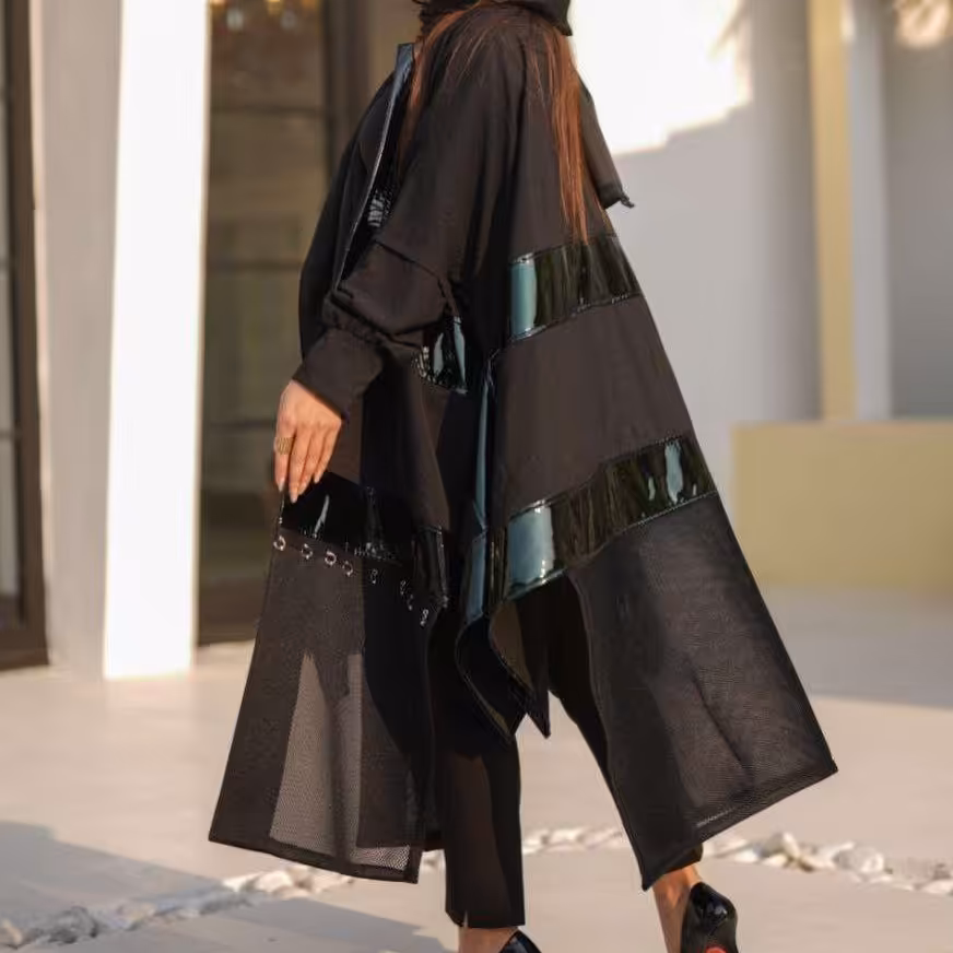 مانتو مزونی شیک و بلند جنس پارچه لنین ترک سایز بندی 36تا46