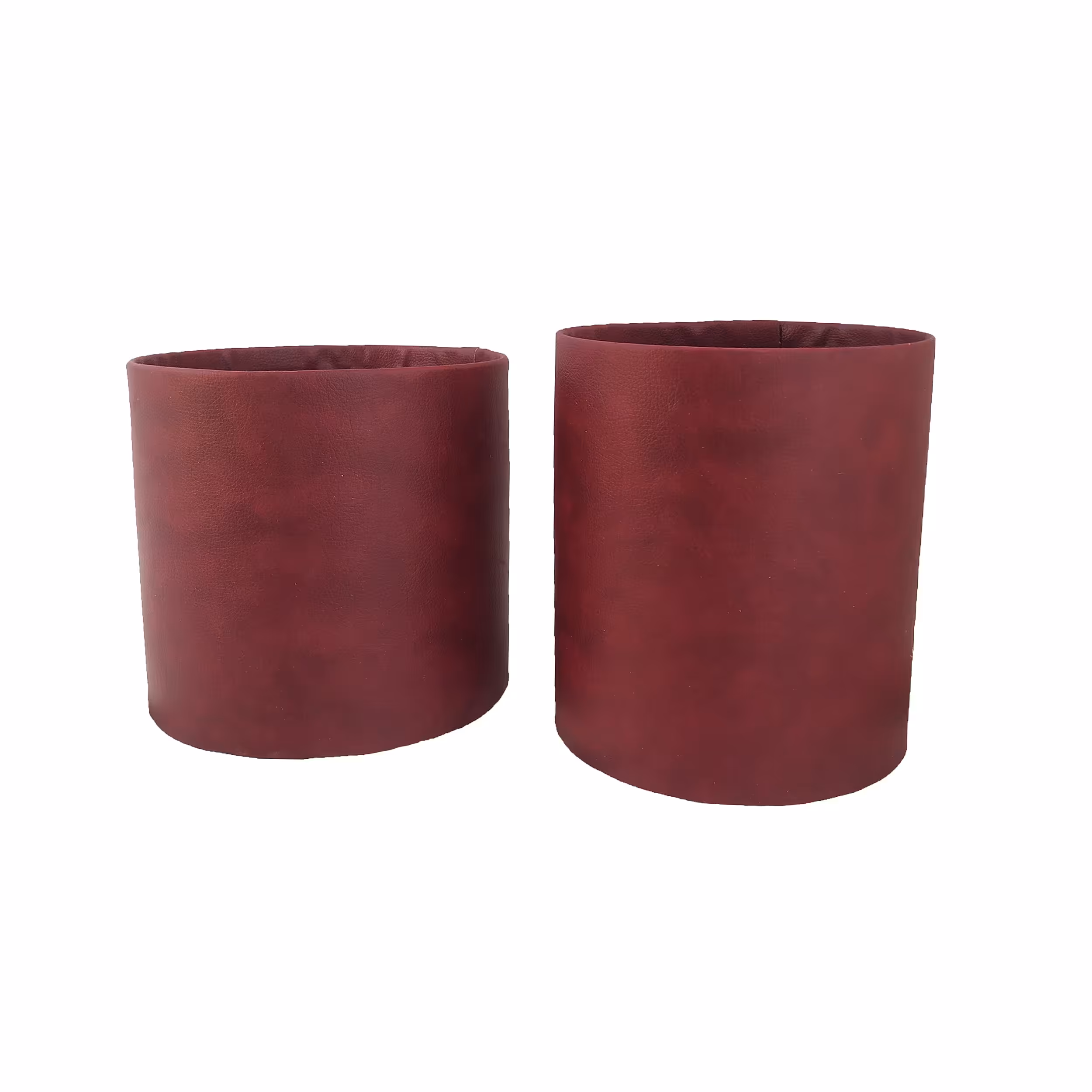 باکس پلاستیکی با روکش چرم زرشکی مجموعه 2 تایی