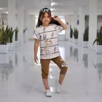 تیشرت شلوارک اسپرت راه راه بانی 