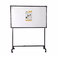 تخته وایت برد مغناطیسی  سایز  150x90 پایه فلزی چرخدار (پس کرایه)