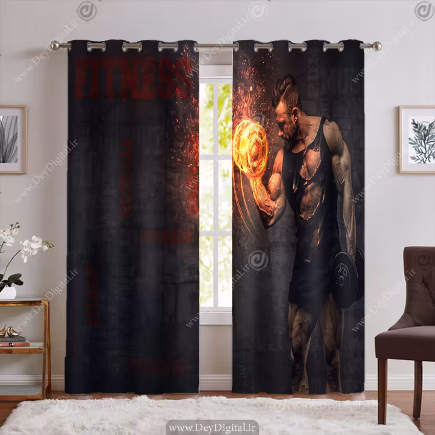 پرده پانچ طرح جلو بازو با دمبل آتیشی PK-6951