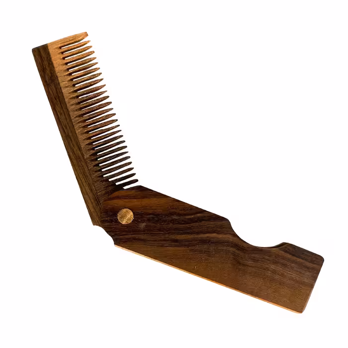 شانه چوبی تاشو ساخته شده از درختان جنگلی ( گردو ) 