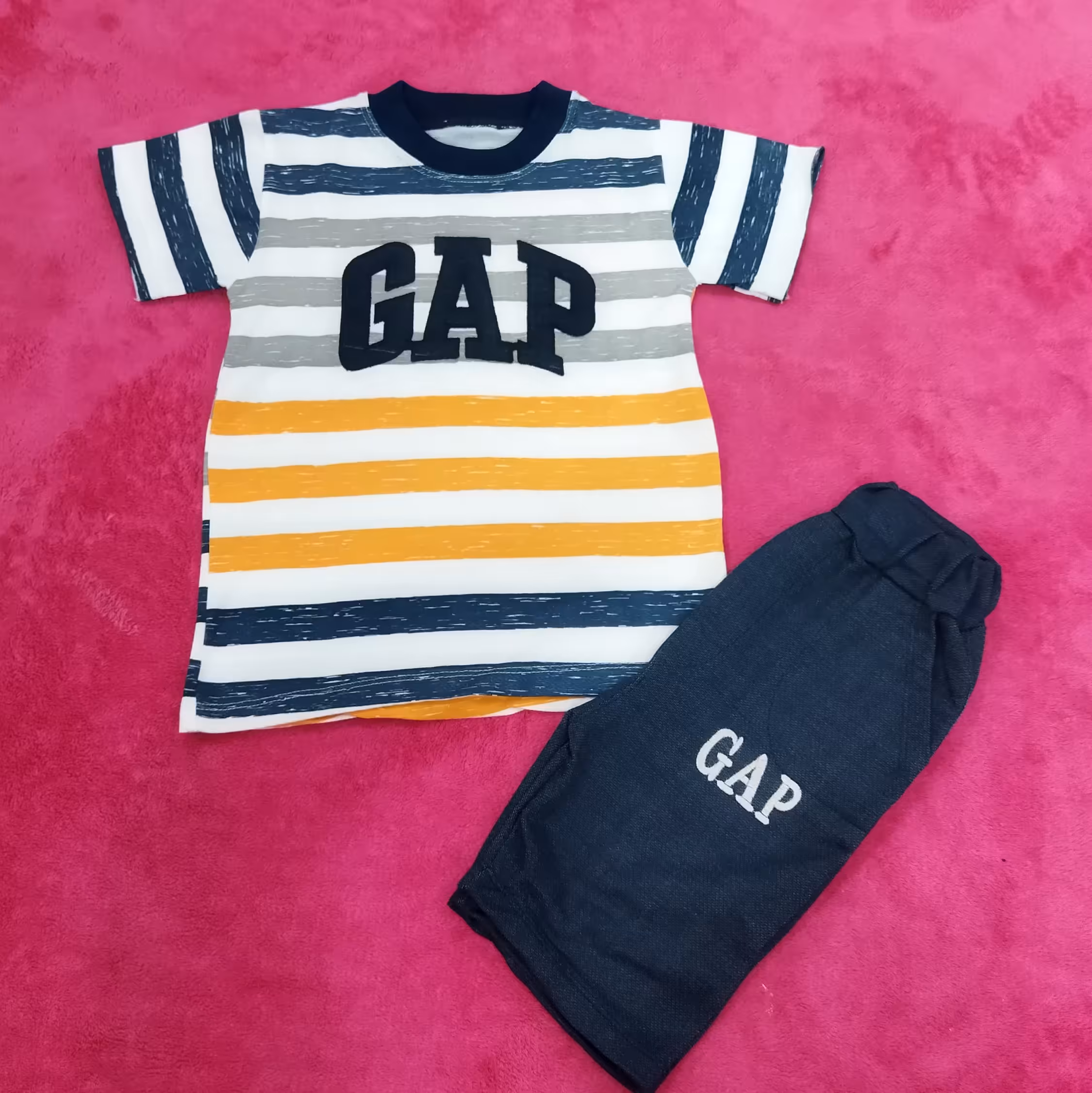 تیشرت شلوارک پسرانه راه راه سایز 40