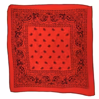 باندانا یا دستمال سر نخی مدل بته جقه اصلی قرمز چاپ مشکی