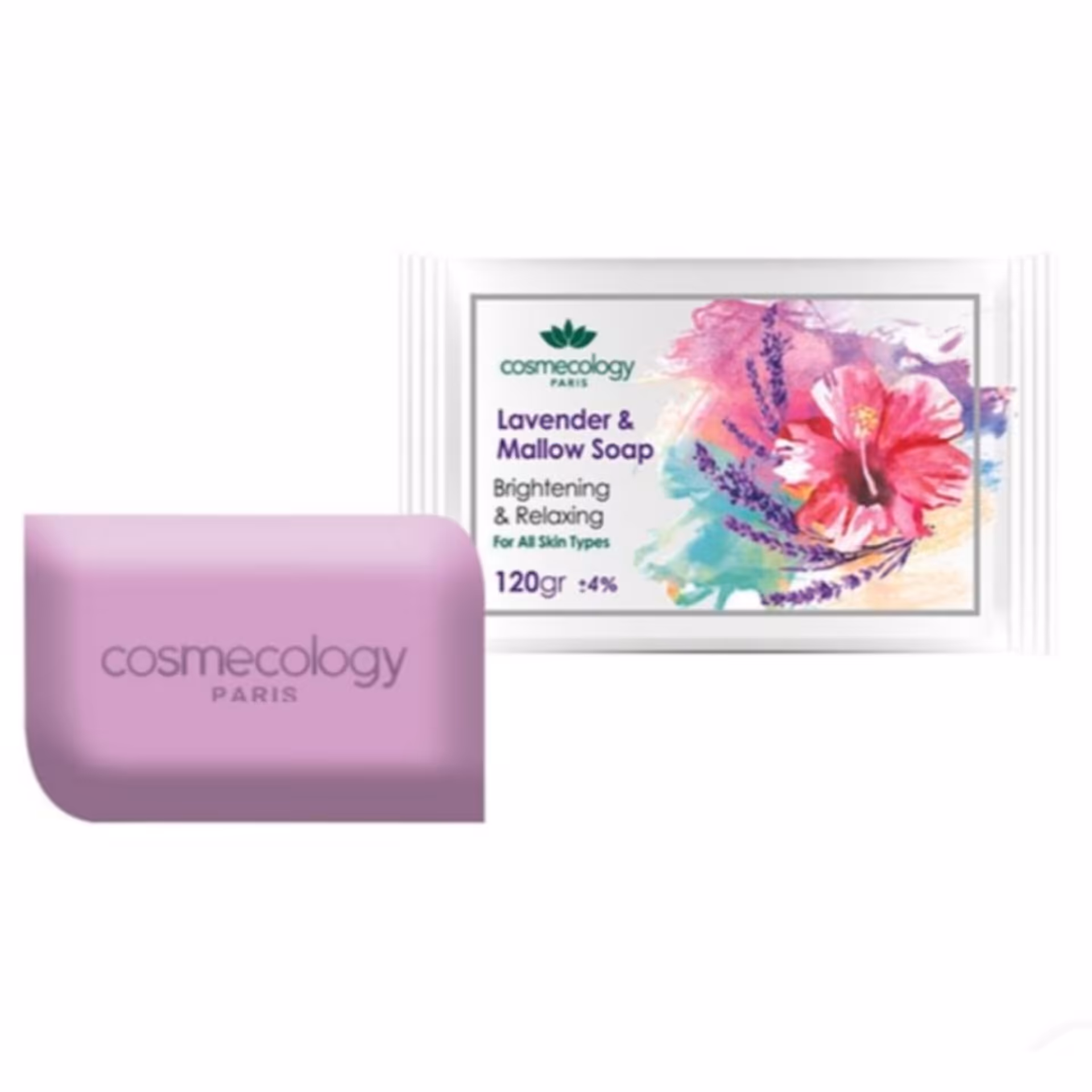 صابون لوندر و گل ختمی روشن کننده و آرامش بخش کاسمکولوژی فرانسه