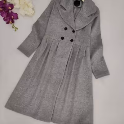 پالتو بلند زنانه جنس فوتر مدل مادمازل - کد 1903