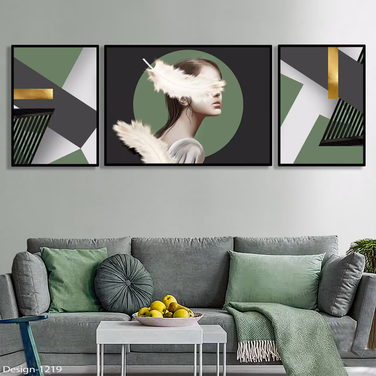 تابلو دکوراتیو مدرن طرح دیجیتال آرت3تیکه سایز ی عدد 40در60و دو عدد 30در40