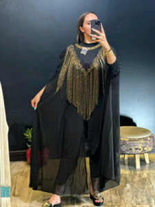 مانتو مجلسی حریر مدل عبای مجلسی
