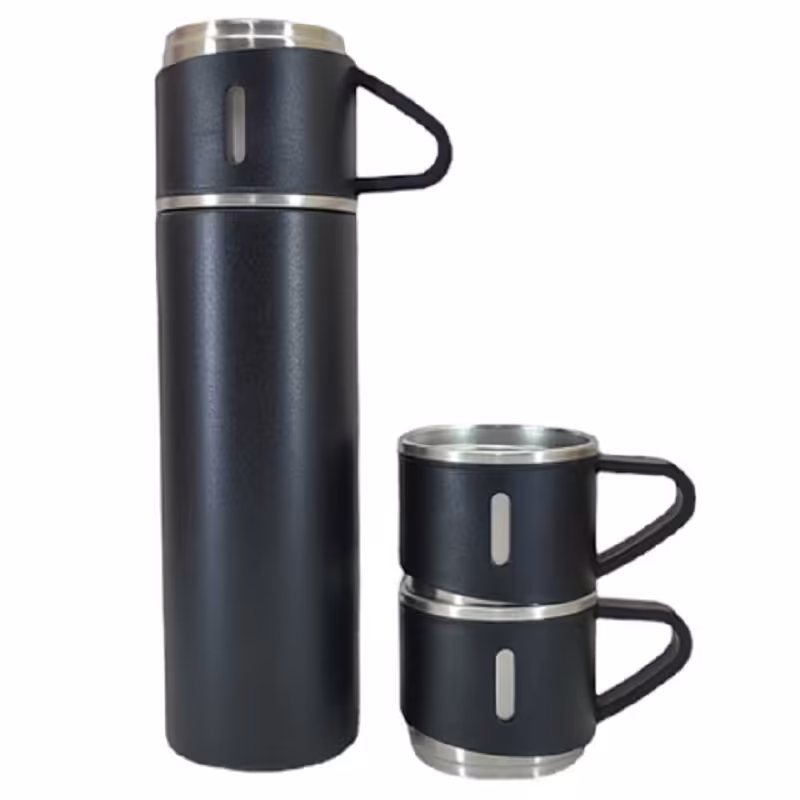 فلاسک مدل کادویی VACUUM FLASK SET گنجایش 0.5 لیتر به همراه2  لیوان