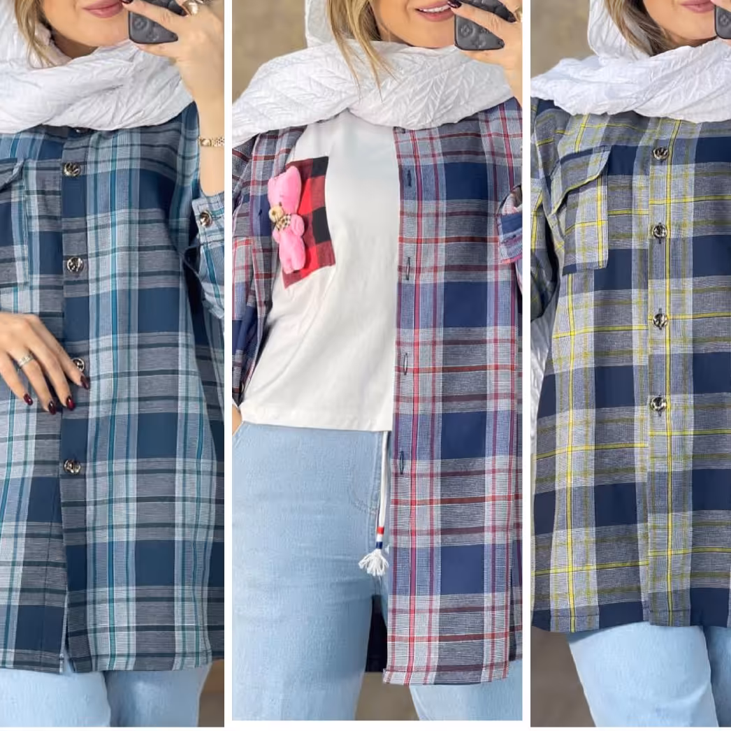 مانتو چهارخانه مدل سانلی