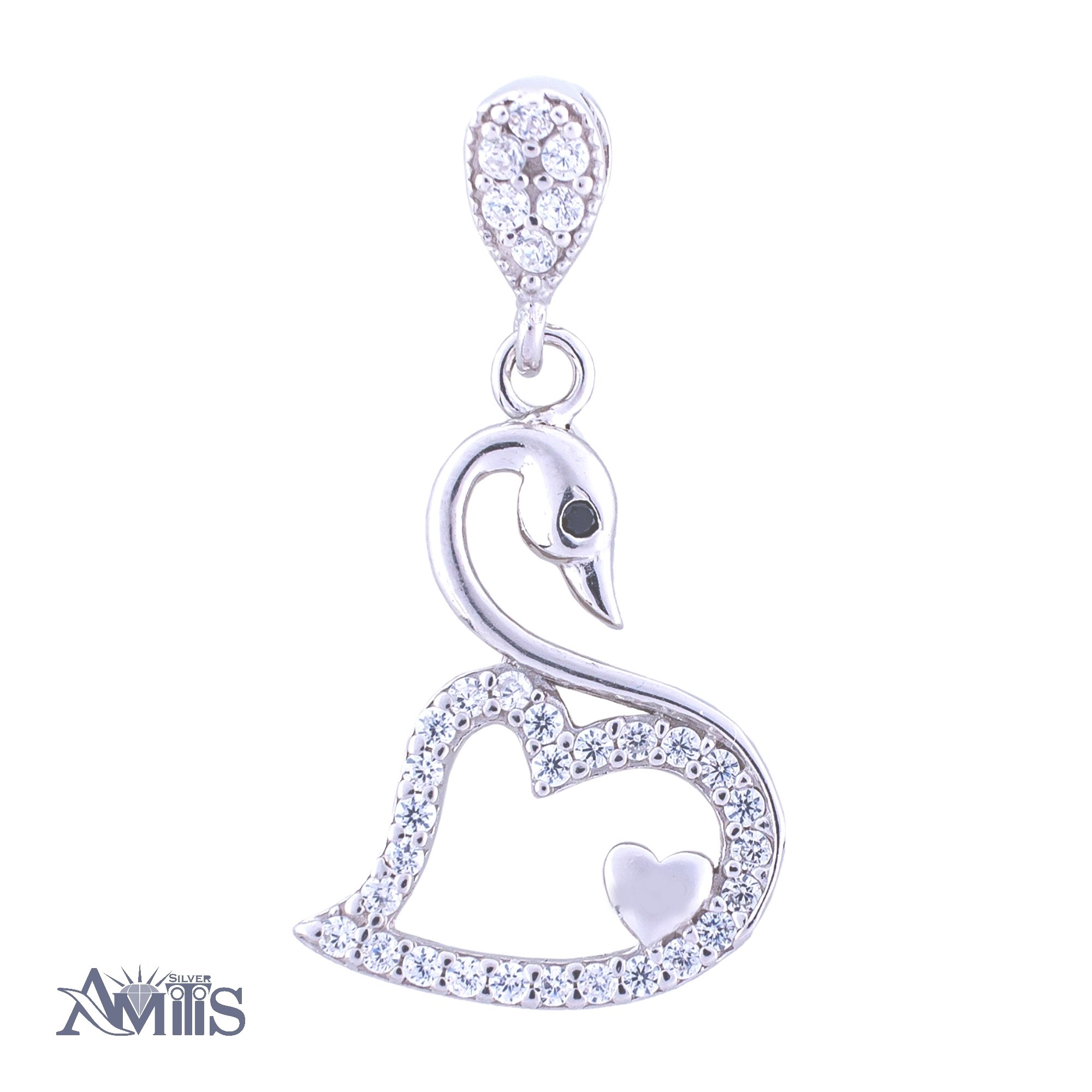 آویز گردنبند نقره زنانه مدل قو AMT-M059
