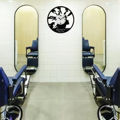 ساعت دیواری آذرلاکچری طرح آرایشگاه زنانه کد women07