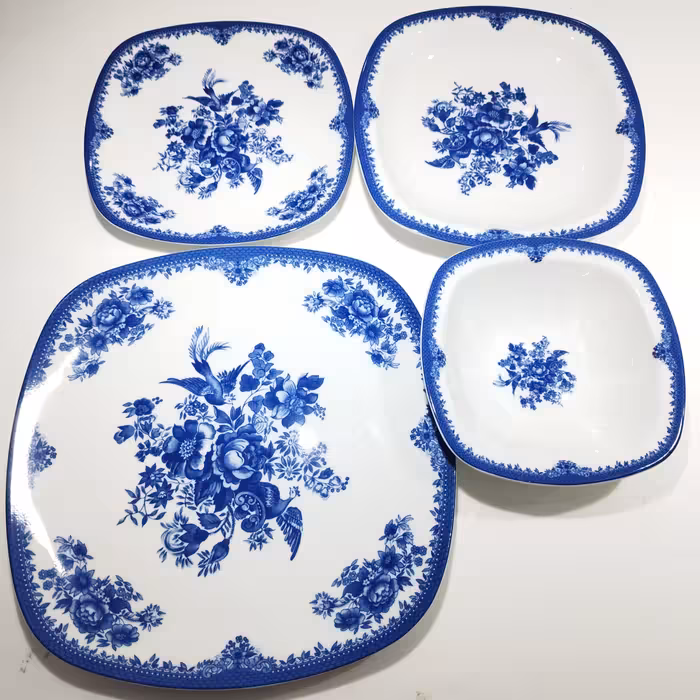 سرویس چینی زرین فلورانس چهارگوش قالب کواترو (درجه عالی) 27 پارچه 6 نفره - ارسال بصورت پسکرایه