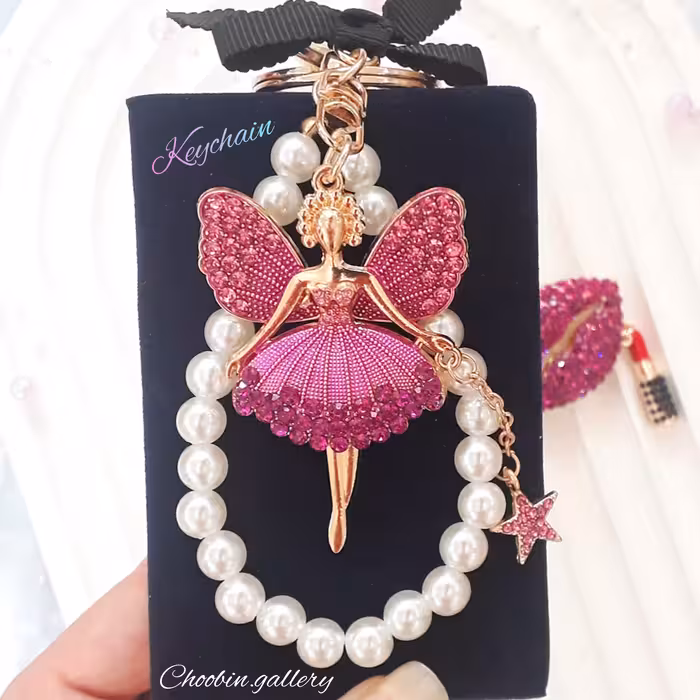 جاسوئیچی آویز کیف و ماشین طرح بالرین