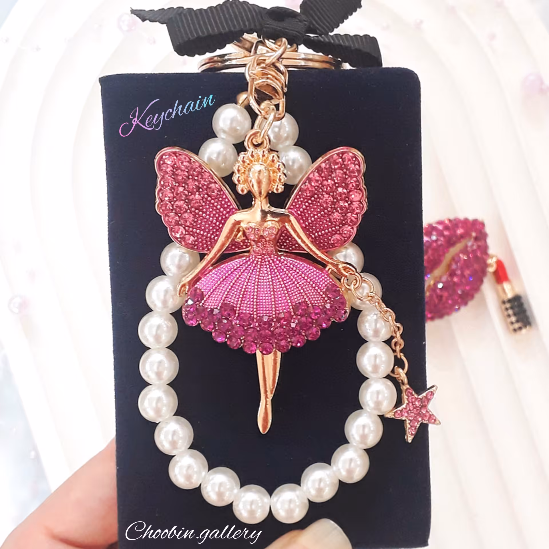 جاسوئیچی آویز کیف و ماشین طرح بالرین