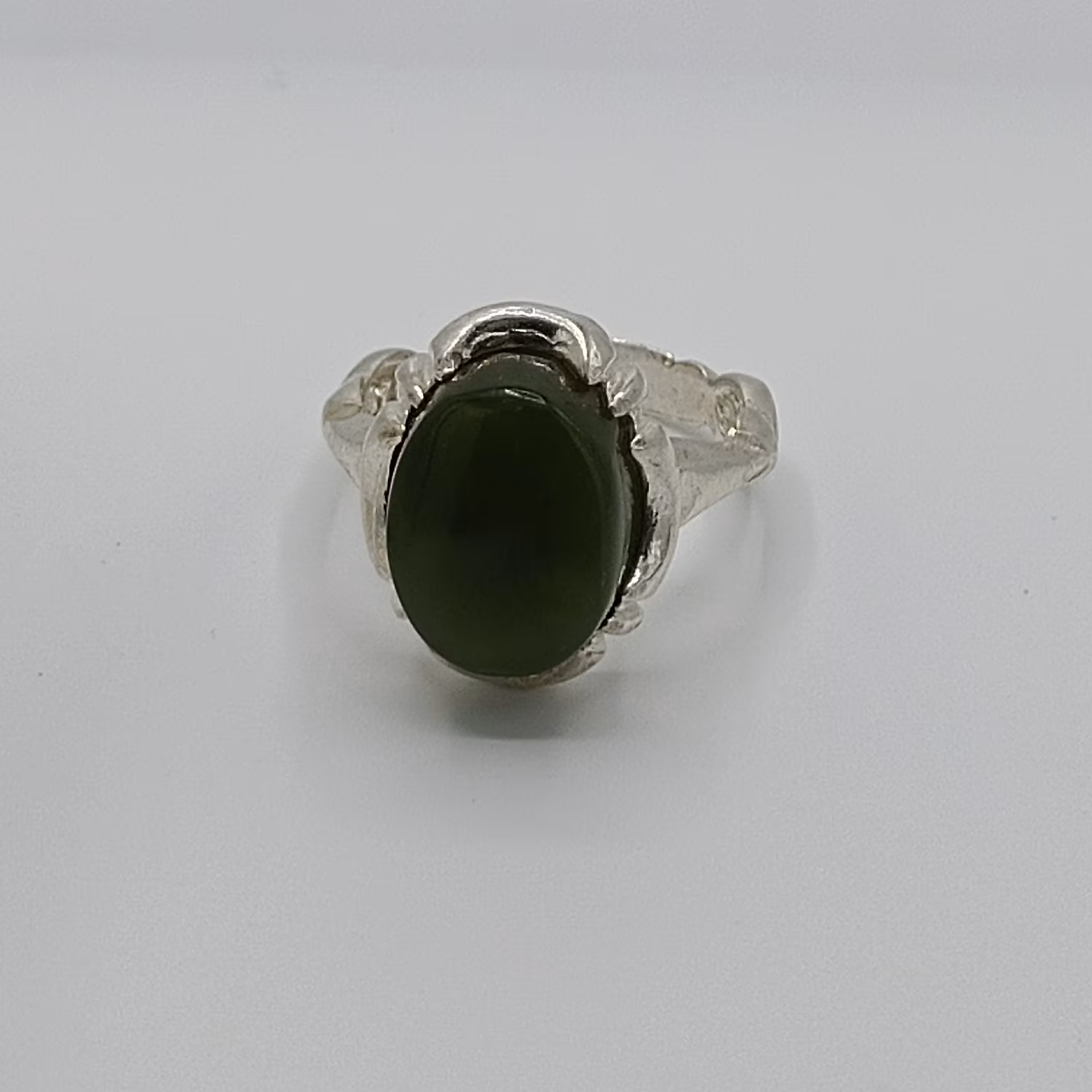 انگشتر نقره مردانه نگین یشم افغان کد 989