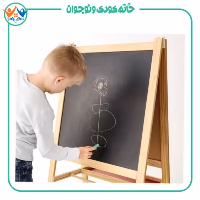 تخته وایت برد و سیاه دو طرفه آهنربایی همراه با حروف و اعداد فارسی و ریاضی مگنت دار و گچ و ماژیک و تخته پاک کن