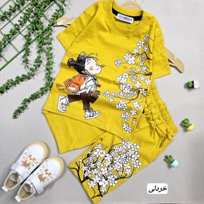 تیشرت شلوارک پنبه اعلا دخترک خوشحال