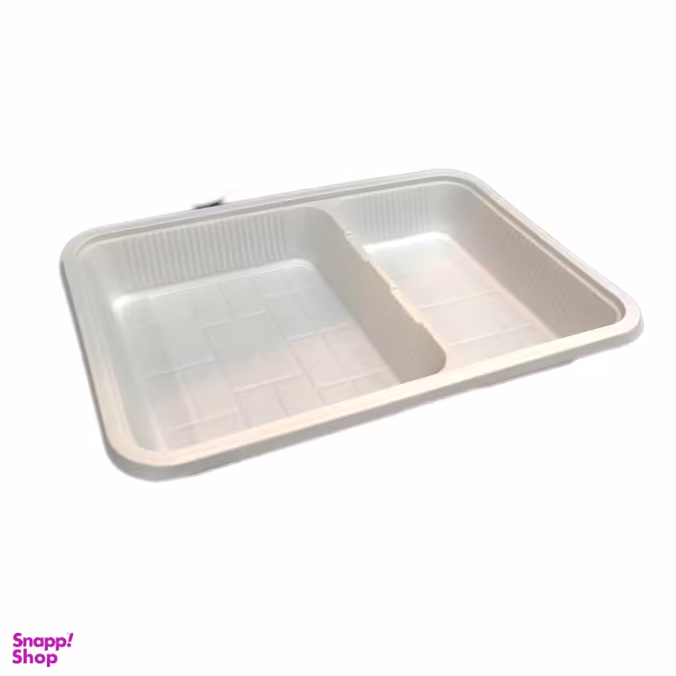 ظرف دوخانه ساده گیاهی یکبار مصرف آملون کد 39/11072 بسته 6 عددی