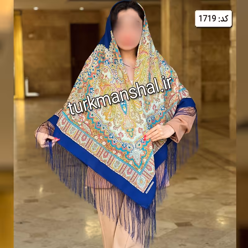 روسری ترکمن ابریشمی (ایتالیایی) کد 1719