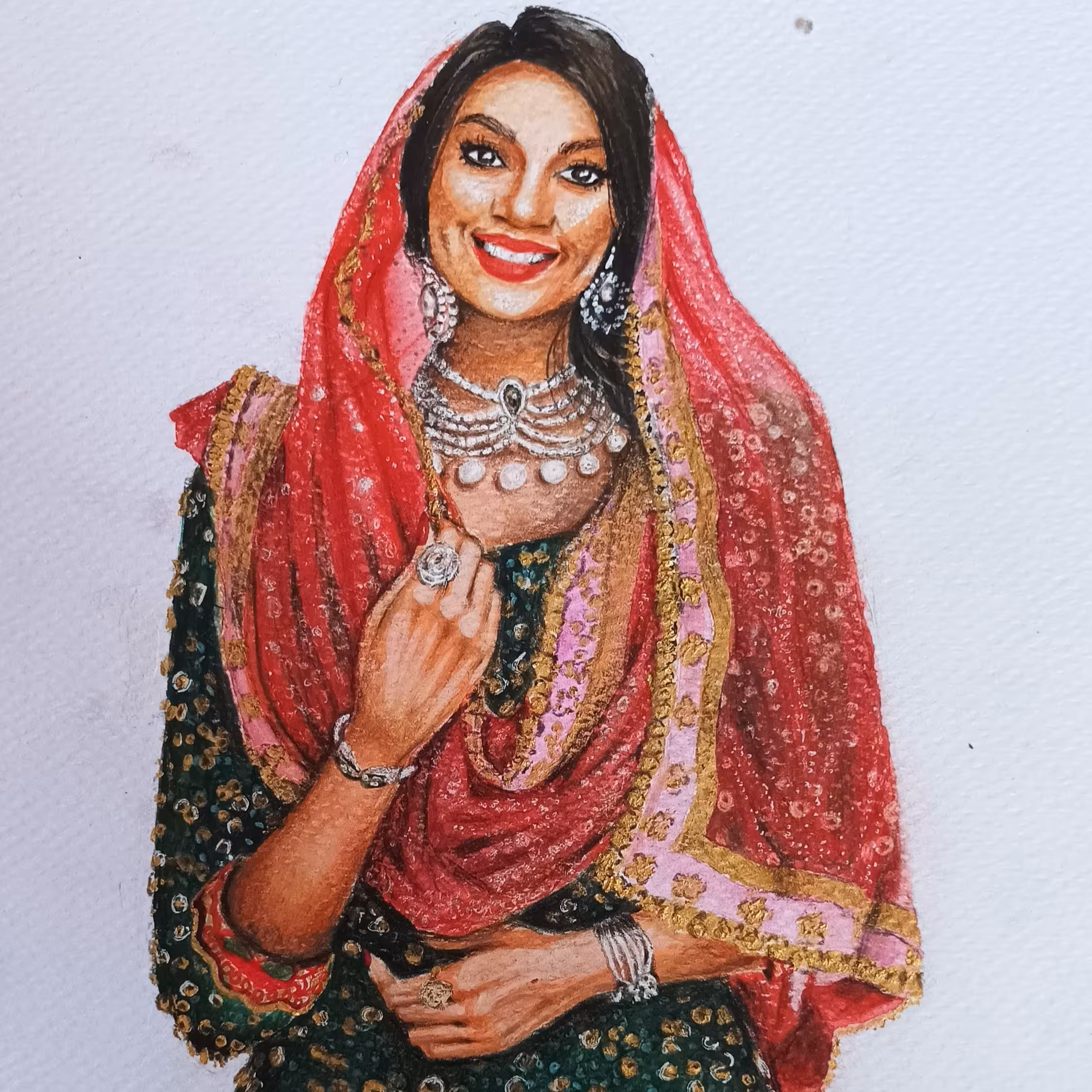 نقاشی طرح زن هندی