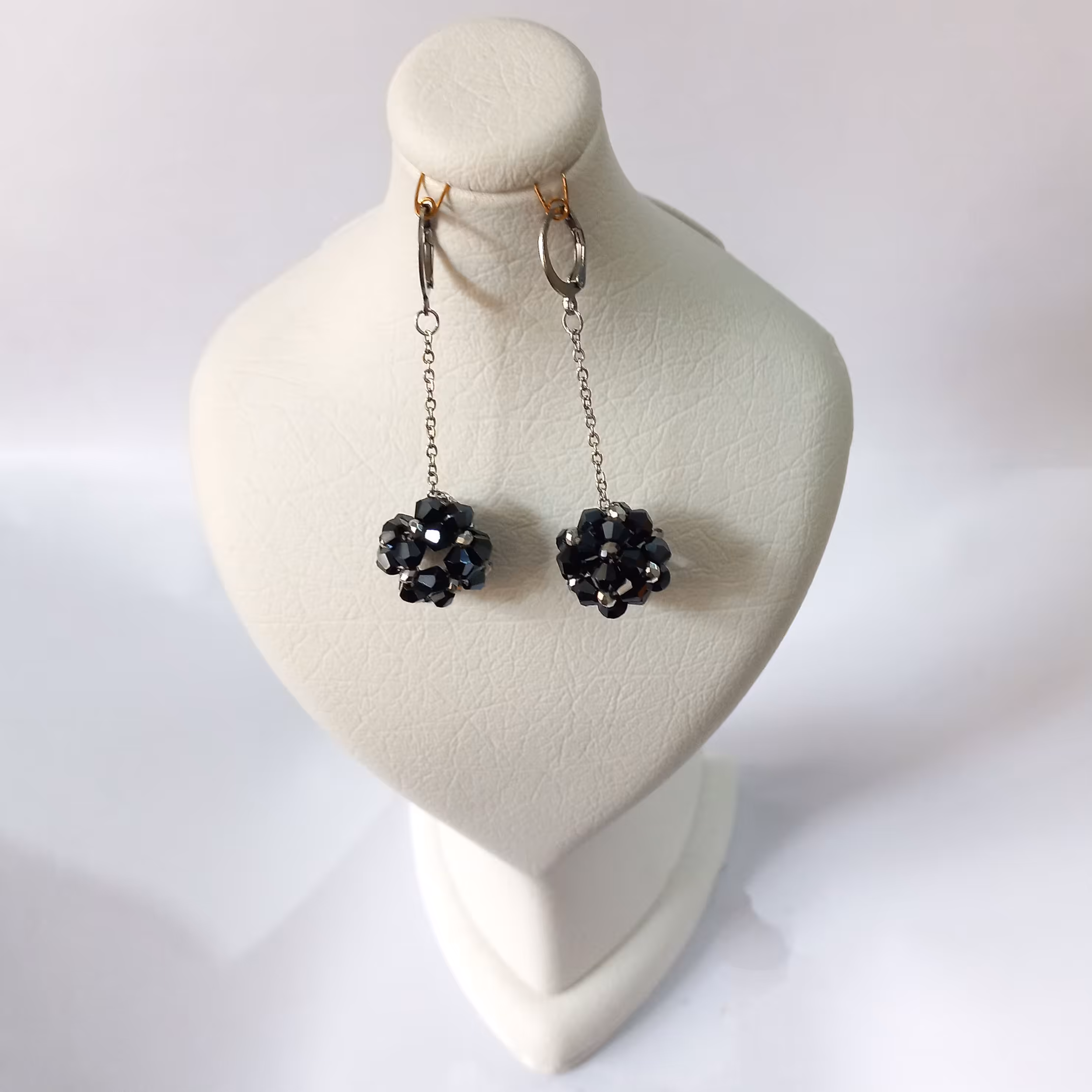 گوشواره استیل کریستال توپی