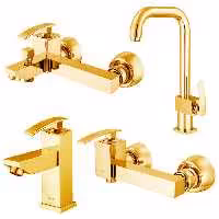 ست 4 تکه شیرآلات کلار مدل نیو فلت طلایی