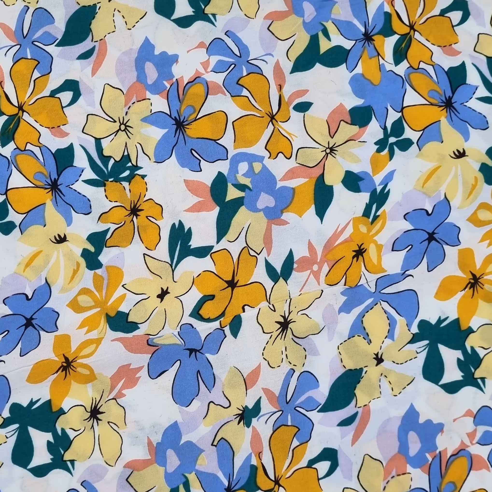 پارچه لباس مدل نخی گلدار کد nk10e