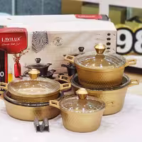 سرویس قابلمه الماسی 10 پارچه گرانیتی طلایی Lavilux 

🔺گرانیت 5 لایه کیفیت فوق العاده 👌
🔺دارای گارانتی 
🔺دارای 2 د
