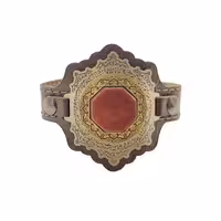 دستبند چرم با نگین عقیق خطی اسما الله  کد 62568